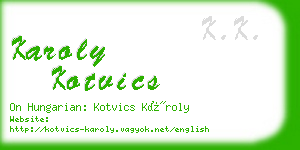 karoly kotvics business card